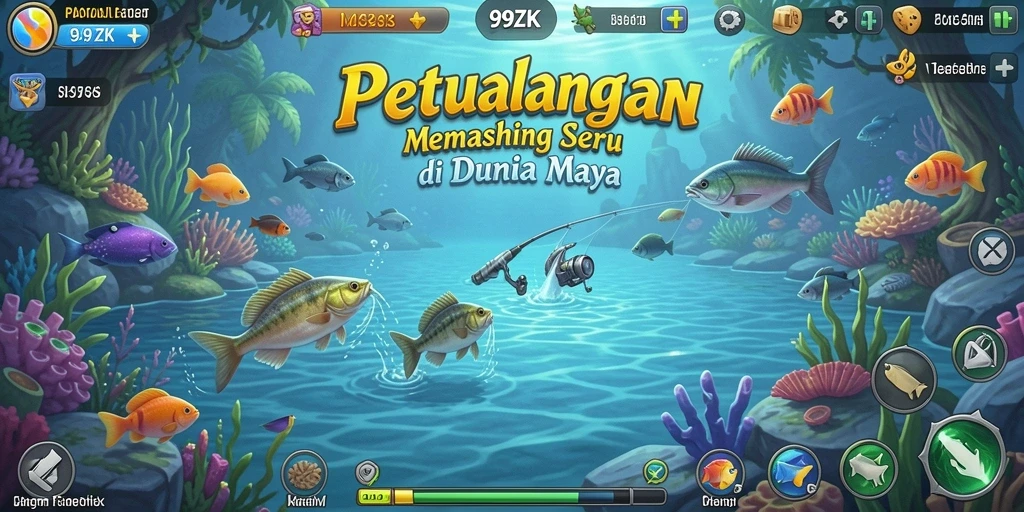 Tampilan gameplay 99ZK yang menampilkan pengalaman memancing yang mendebarkan.
