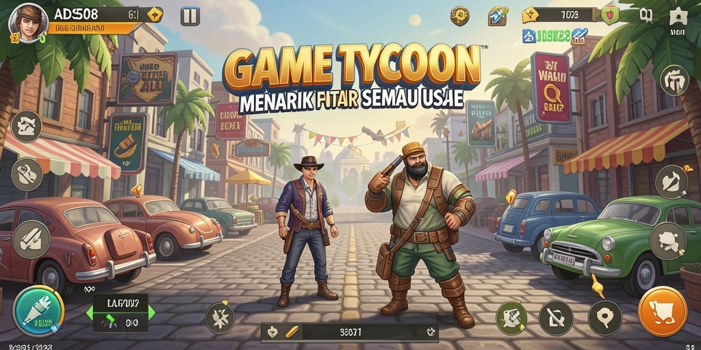 Screenshot utama dari gameplay Tycoon yang mendebarkan.