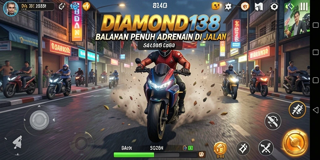 Tampilan gameplay balapan seru di DIAMOND138.