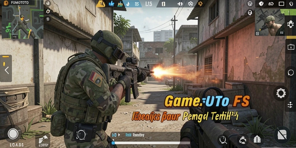 Screenshot menampilkan aksi intens dalam gameplay FOMOTOTO.