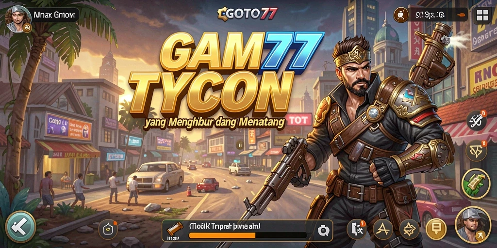 Screenshot utama GOTO77 menampilkan aktivitas pengelolaan bisnis yang seru.