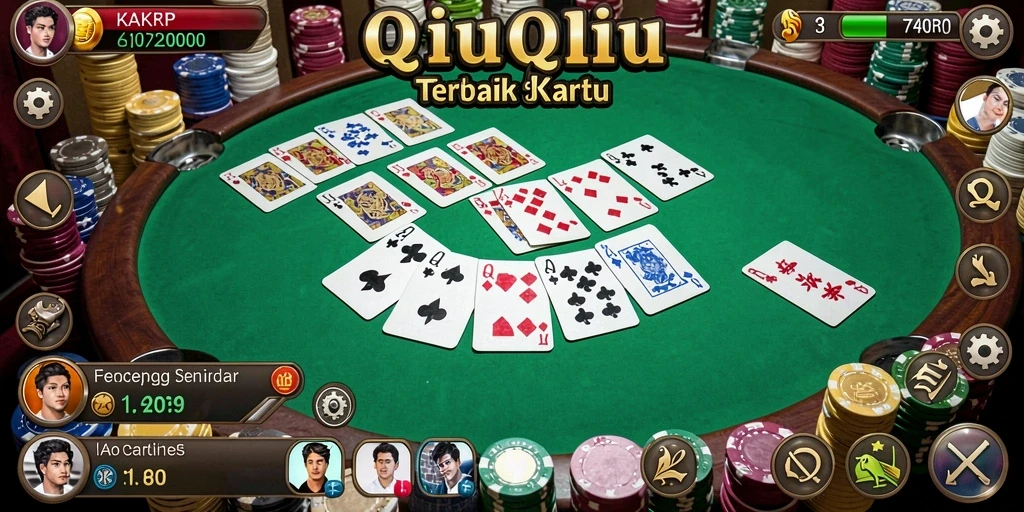 Tampilan gameplay menarik KAKRP dengan suasana kompetitif QiuQiu.