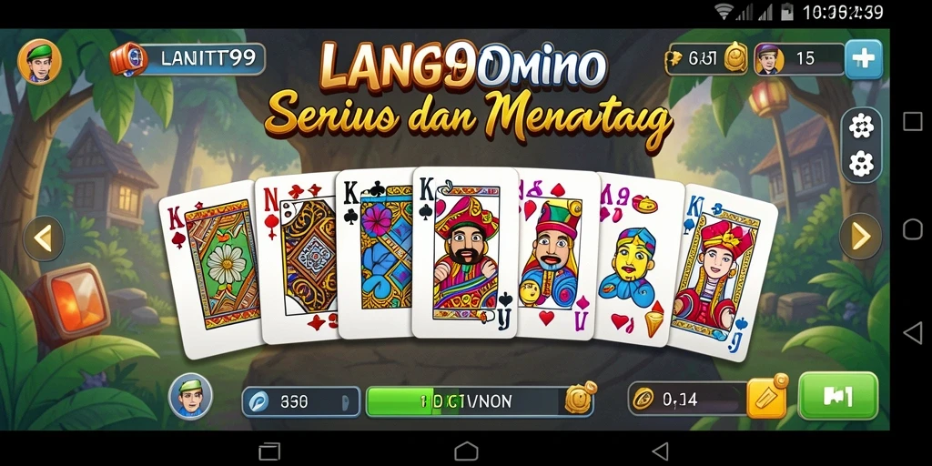 Screenshot LANGIT99 menampilkan pengalaman gameplay Domino yang seru dan interaktif.