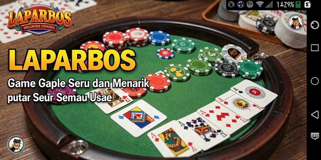 Tampilan gameplay seru di LAPARBOS dengan nuansa Gaple yang kental.