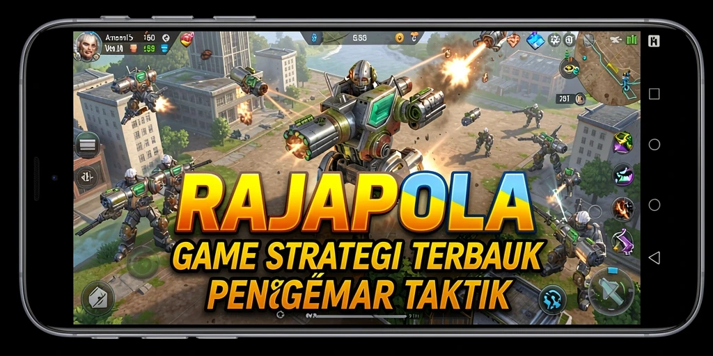 Screenshot utama RAJAPOLA menampilkan aksi strategis yang seru.