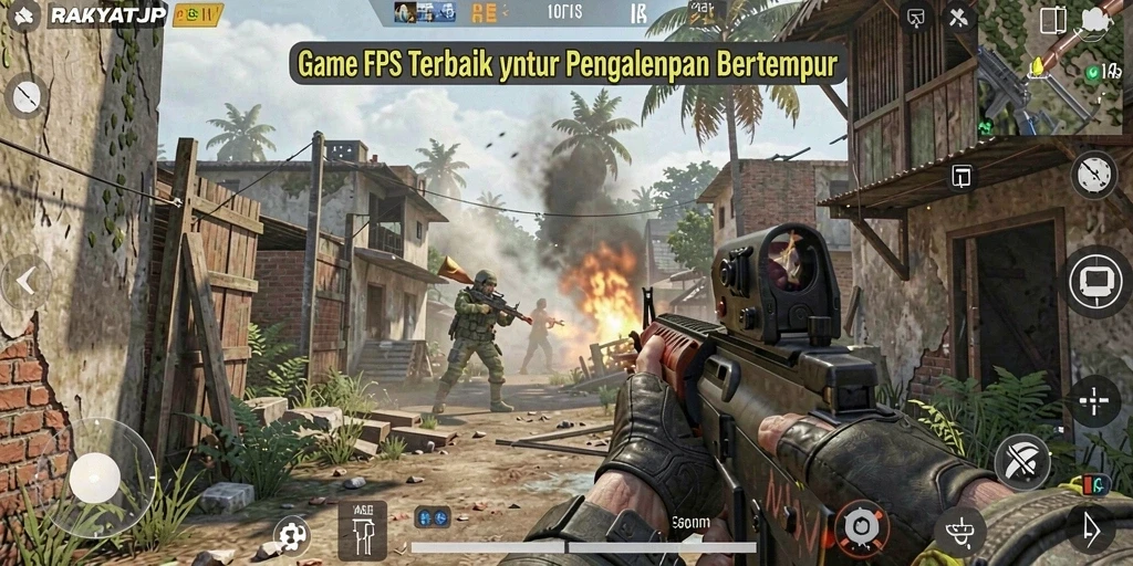 Gameplay mendebarkan dalam RAKYATJP dengan pertempuran FPS yang intens.