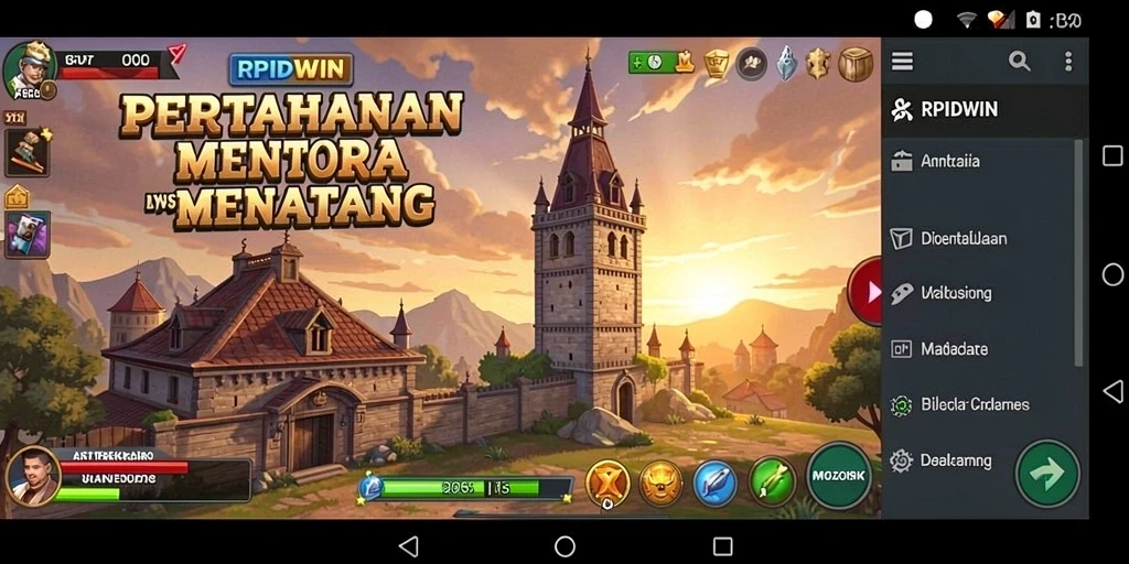 Screenshot gameplay Tower Defense RPIDWIN yang menarik dan menantang.
