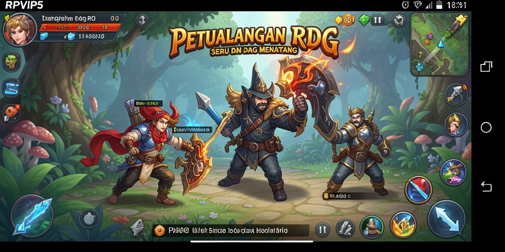Tampilan menakjubkan dari gameplay RPG RPVIP5 yang mendalam dan interaktif.
