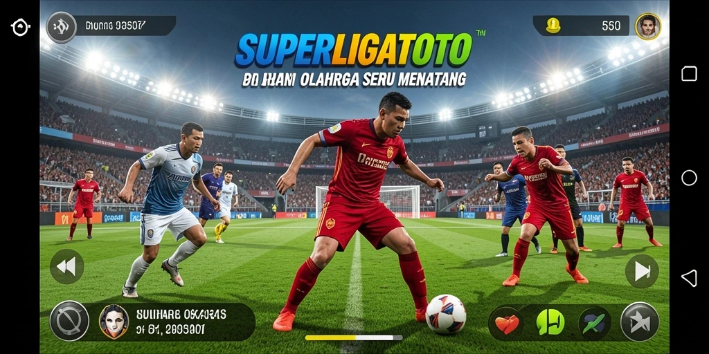 Tampilan gameplay SUPERLIGATOTO yang memukau dan dinamis.