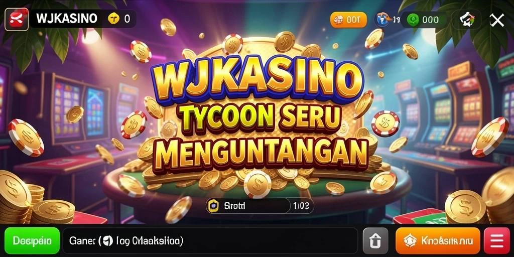 Tampilan gameplay WJKASINO menonjolkan keseruan membangun kasino.